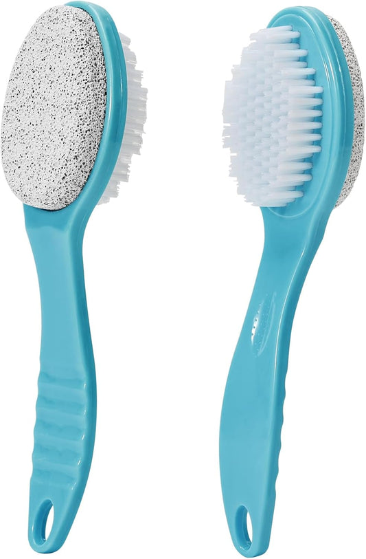 Foot Callus Remover, Double-Sided Pumice Stone Brush for Feet (Blue, 2 Pack)