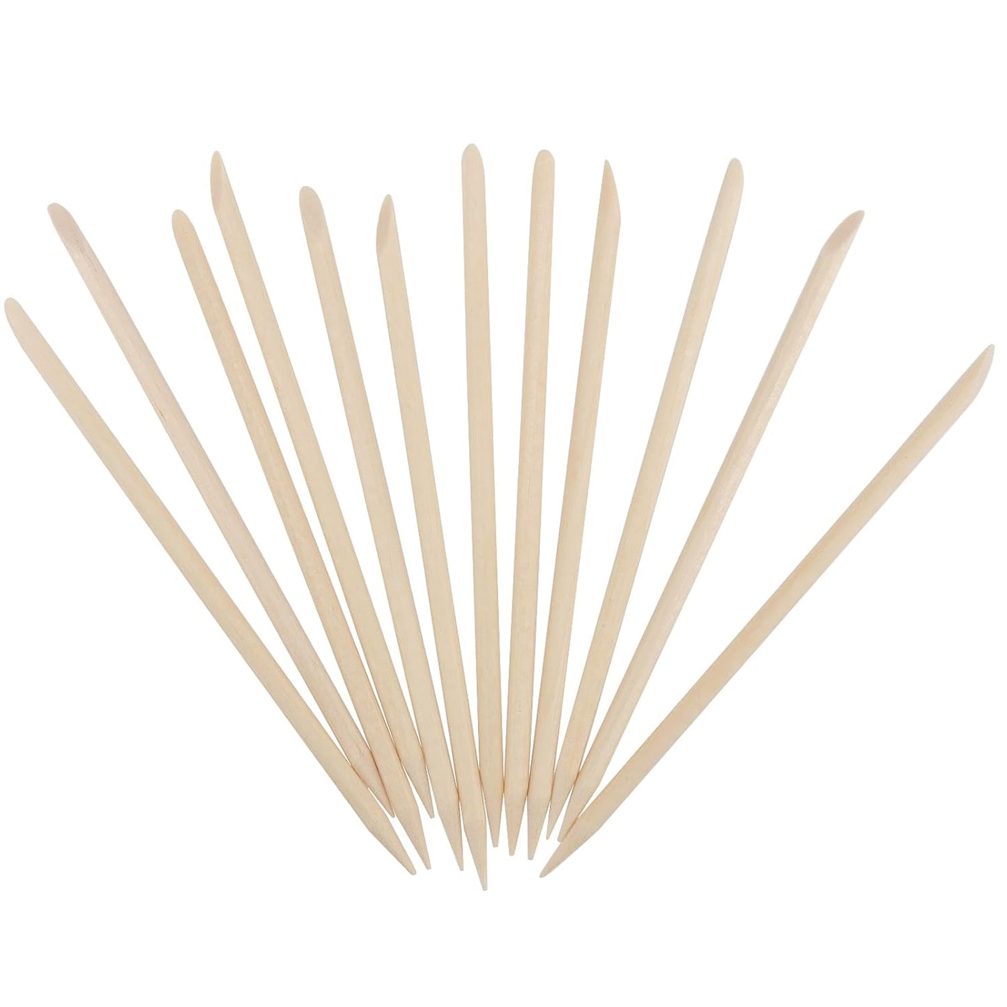 LEXININ 2000pcs 4.5 Inch Orange Wood Nail Sticks, Double Sided Wooden Cuticle Pusher Sticks, Manicure Stick for Nails, Manicure Pedicure