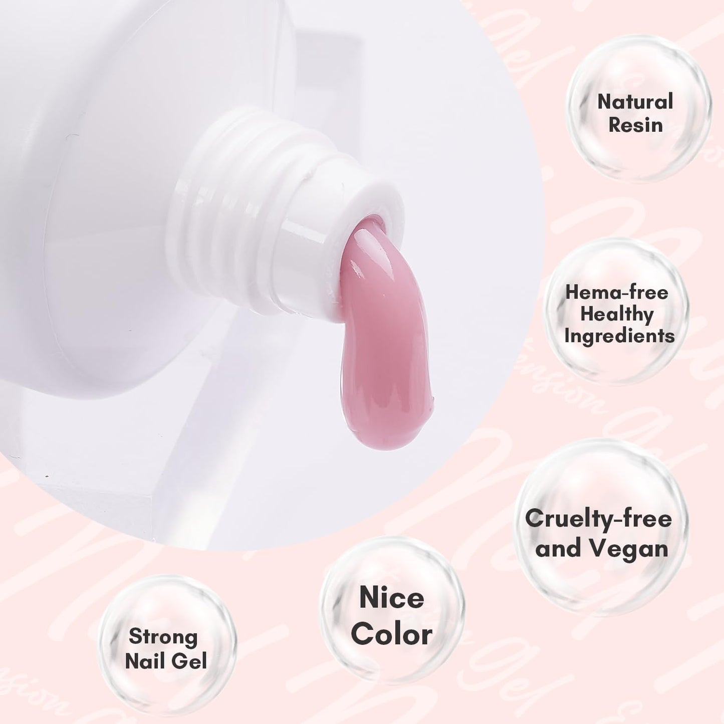 Makartt Poly Nail Gel 50ML Gel Builder for Nails, Pink Brown, Nails Extension, Strengthener Hard Gel Multifunctional Long-Lasting and Easy to Use for Trendy DIY Salon Quality