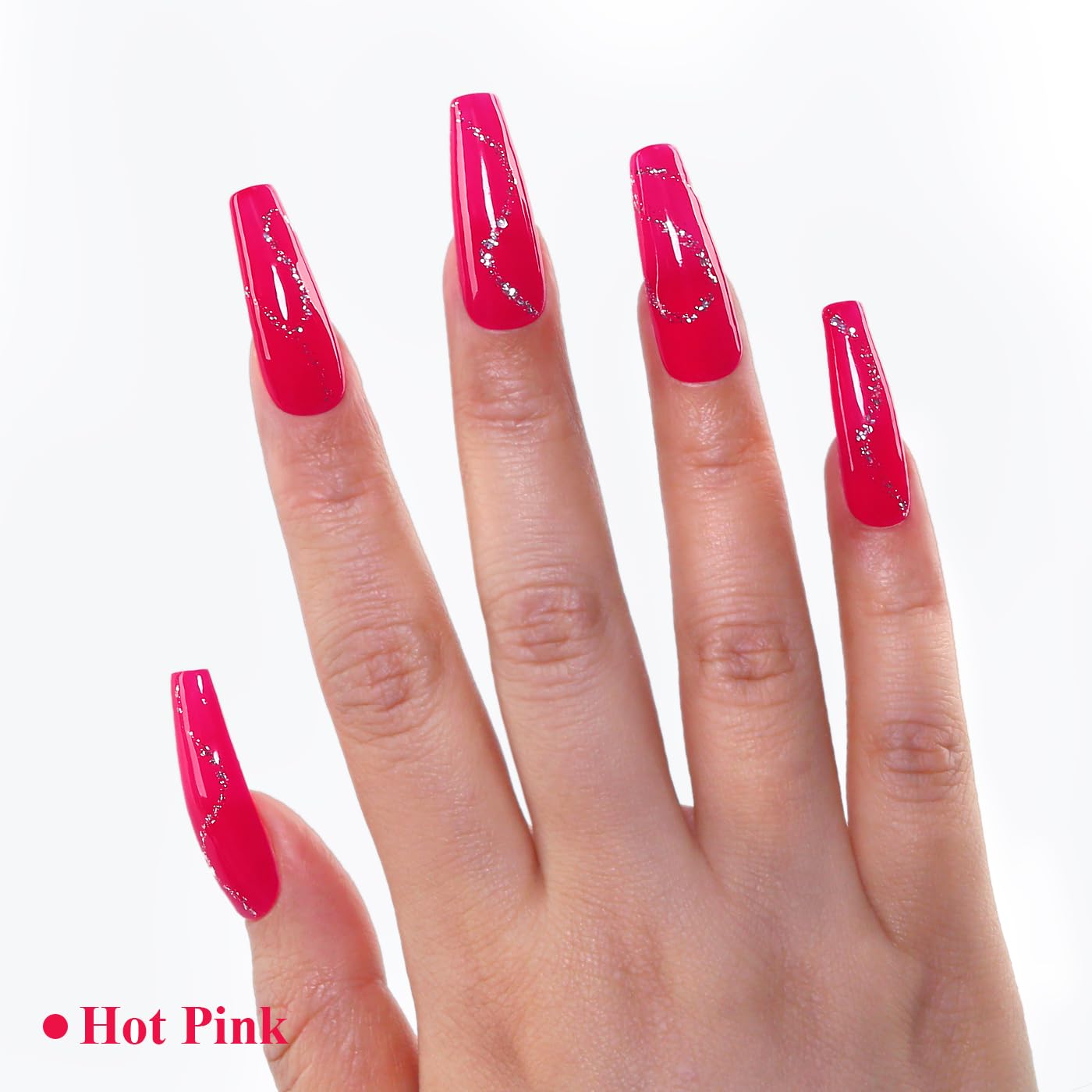 Imtiti Pink Gel Nail Polish, Hot Pink Gel Polish High Gloss Soak Off UV LED Spring Summer Art Manicure Salon DIY Design 10ML