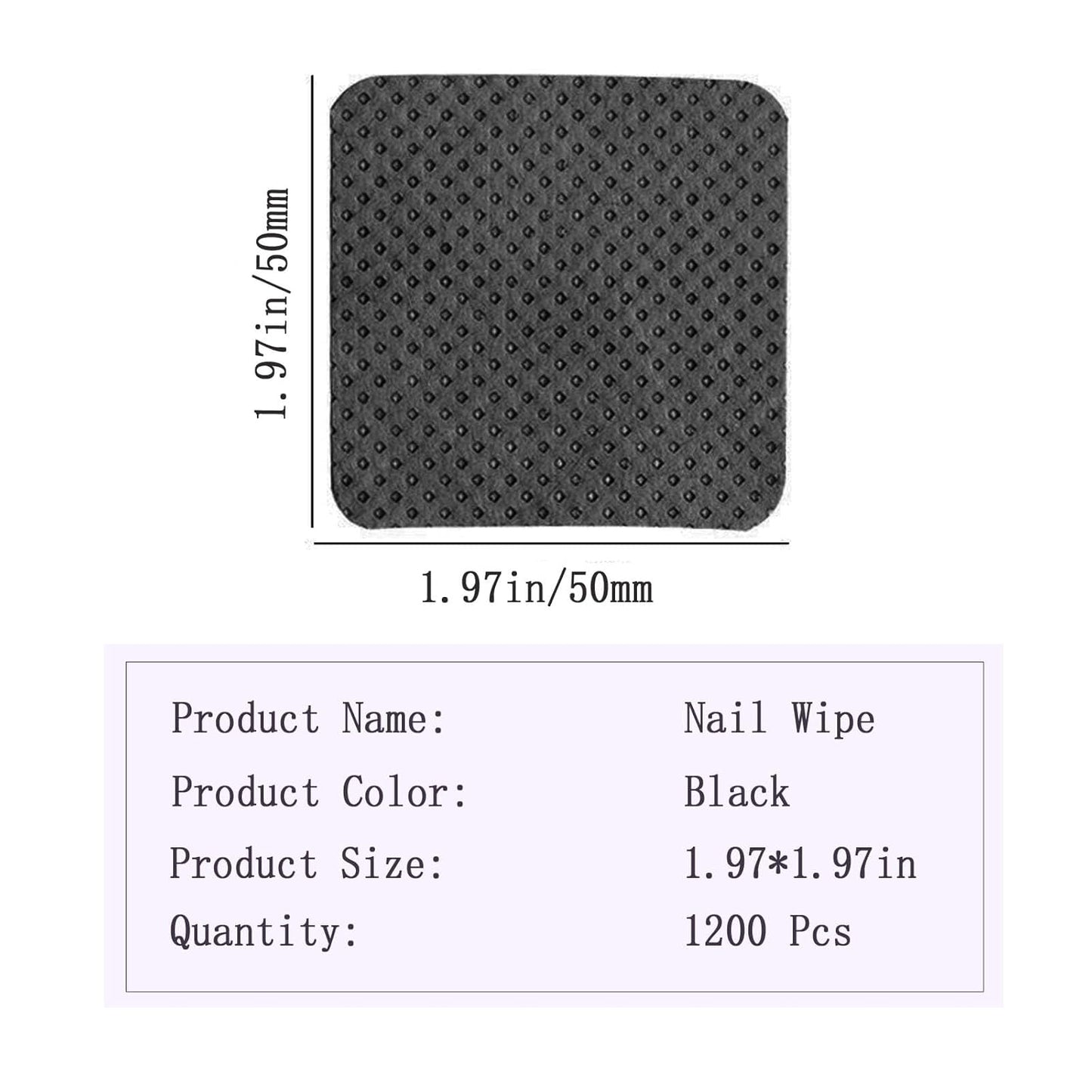 1200PCS Nail Wipes, Lint Free Nail Wipes Lint Free Wipes,Glue Wipes for Eyelash Extension,Soft Gel Nail Polish Remover Pads Wipes Lint Free Cotton Pads Wipes Non-woven Fabric Glue Cleaning Wipe, Black