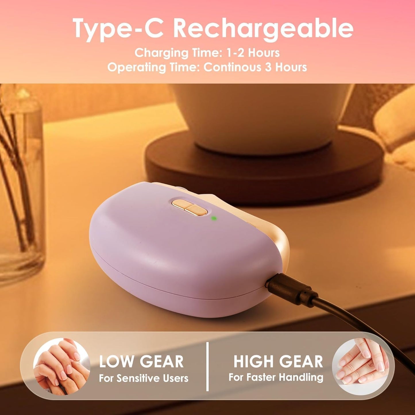 Electric Nail Clipper Upgraded 3 in 1 Automatic - with Polishing, Dust Storage & LED Light, Nail File Toenail Trimmer, Gifts for Women Men Mom Her Him Kids Adults Senior Baby Teacher Students (Purple)