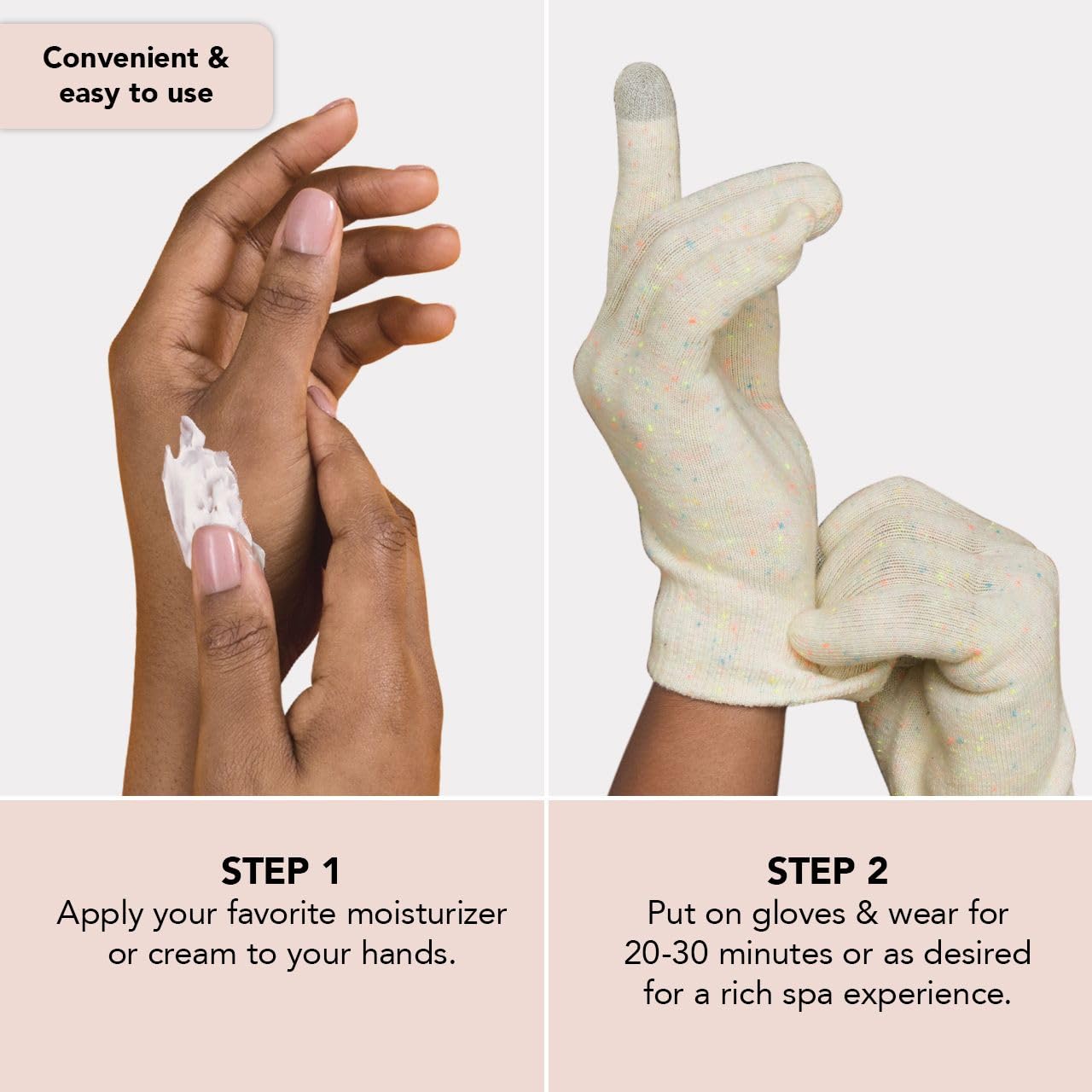 Kitsch Moisturizing Gloves Overnight for Dry Hands Treatment, for Women & Men | Soft Hydrating & Infused Gel Spa Gloves for Kids, One Size Fits Most, Washable & Reusable Pair