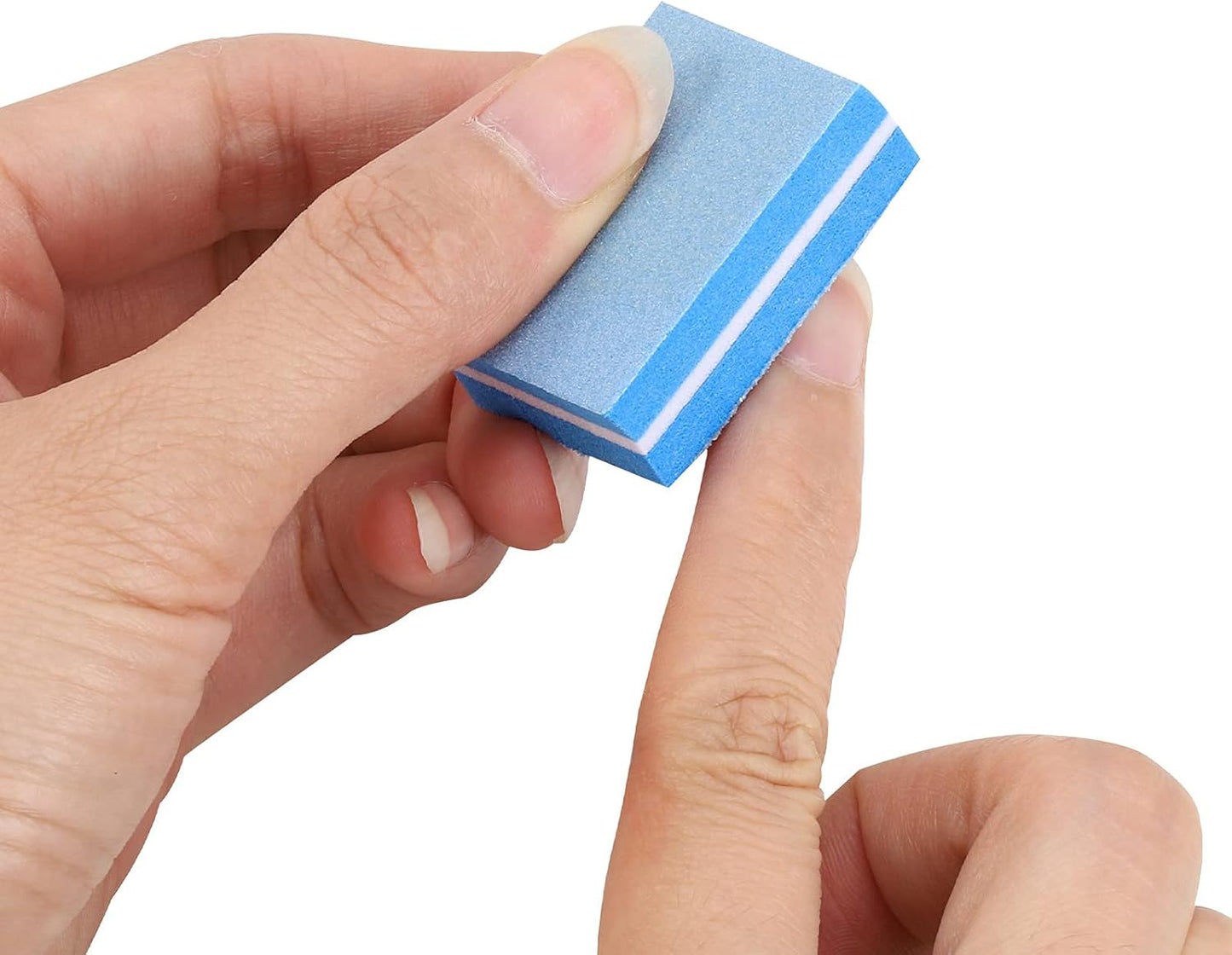 100 Pcs Mini Buffers for Nails 180/100 Grit Buffer for Acrylic Nails for Nail Care(Blue)