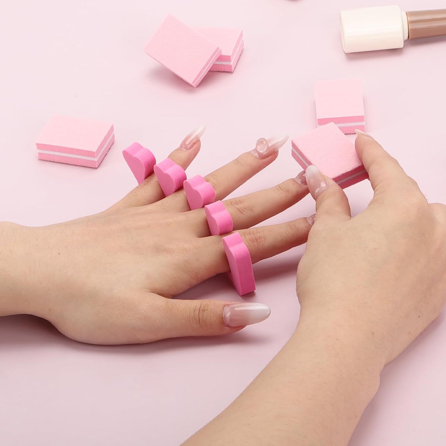 Toe Separators Set - 52 Pieces Premium Pedicure Tool, Spa Party Salon Polishing Separator (Pink)