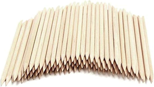 Onwon 500 Pieces Orange Wood Sticks - Double Sided Nail Art Multi-Functional Cuticle Pusher Remover, Clean Nail Polish - 110mm Pointed End & Flat End Manicure Pedicure Tool