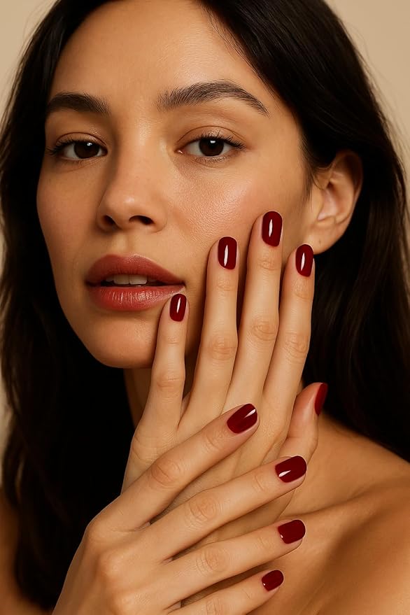 roro AHA Infused 21+ Free Nail Polish - Chip-Resistant High-Impact Nail Color Lacquer Made in the USA, Vegan/Cruelty-Free, Gluten-Free, Resurrected, Dark Carmine Red, .4Fl Oz/12mL