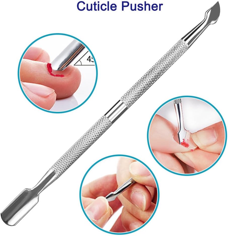 Cuticle Trimmer with Cuticle Pusher, 7PCS Professional Cuticle Remover Cutter Nippers Clippers and Premium Stainless Steel Durable Manicure Tools Kit for Toenails and Fingernails