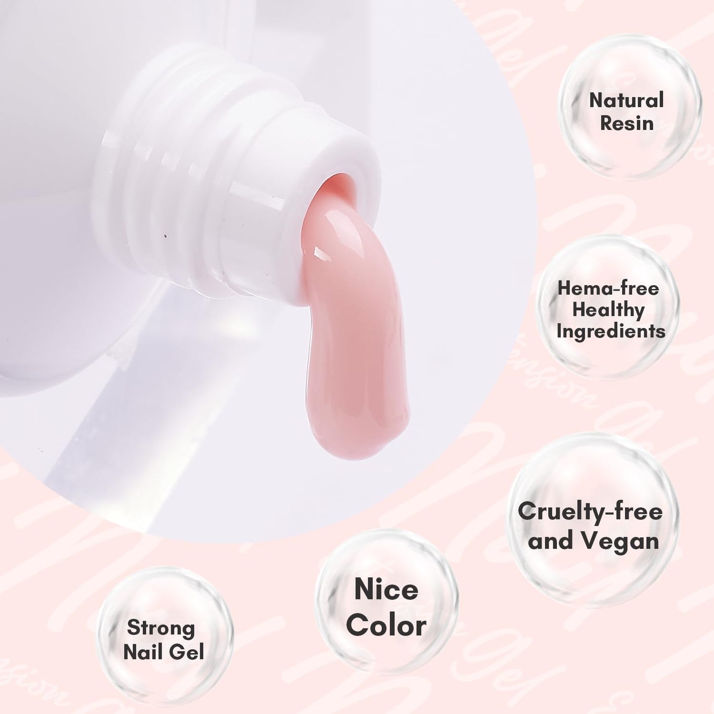 Makartt Poly Nail Gel: 50ML Strong Builder for Nails, Rose Nude Pink Color for Extension, Multifunctional Strengthener Hard Gels, Long-Lasting, Easy-to-go Manicure Supplies for DIY at Home Salon-VIP