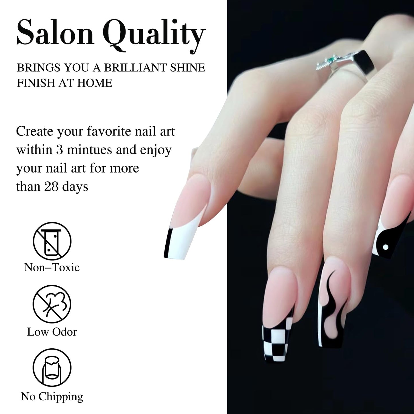 Double Rhythm 2 Pcs 15ml UV Gel Polish Set Pure White And Black Color Gel Nail Polish Kit Nail Art Salon DIY (2-A1015+A1093)