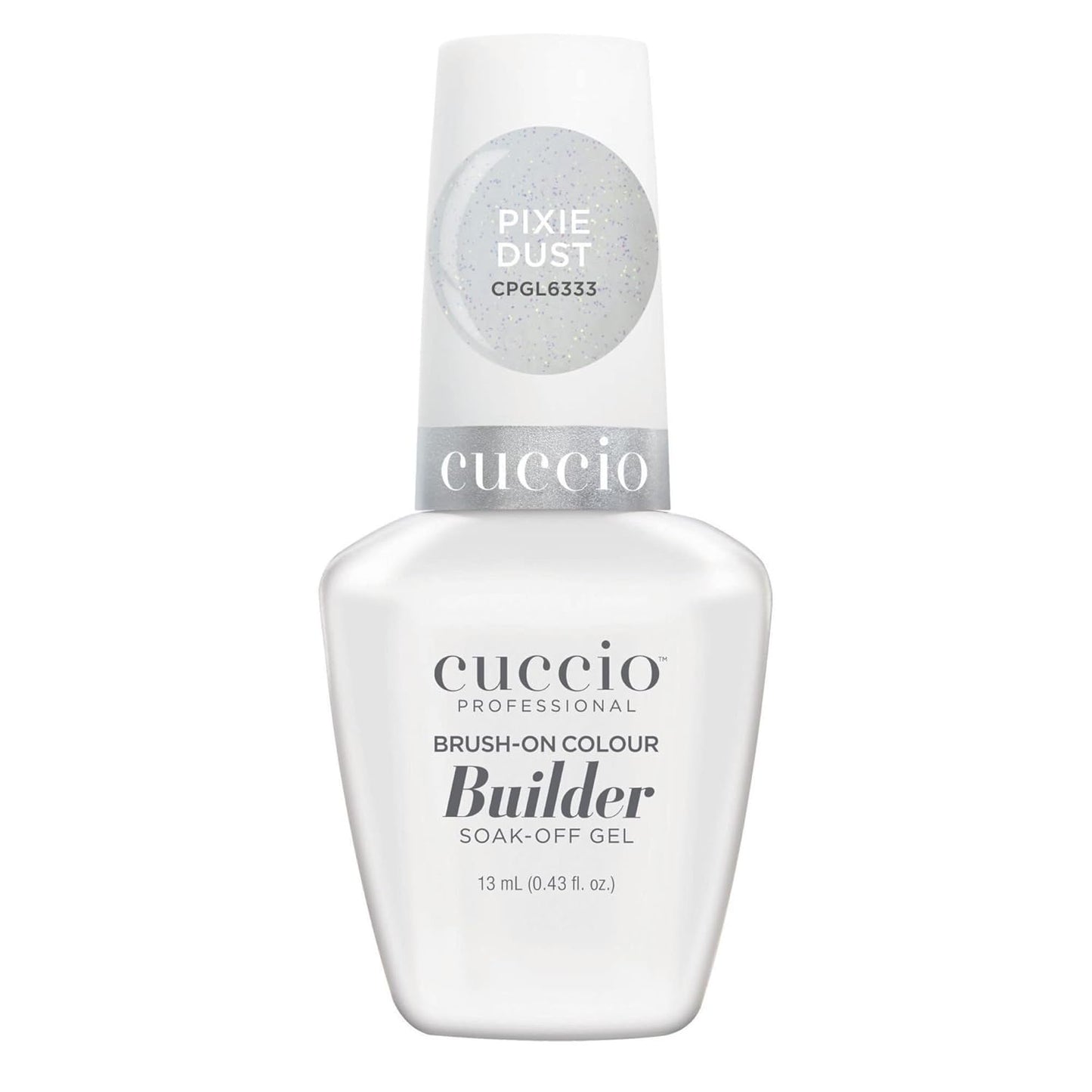 Cuccio Pro Brush-On Colour Builder Soak Off Gel - LED and UV Self-Leveling Lightweight Formula - Camouflages Re-Growth and Corrects Uneven Nail Beds - Base Coat - Pixie Dust - 0.43 oz