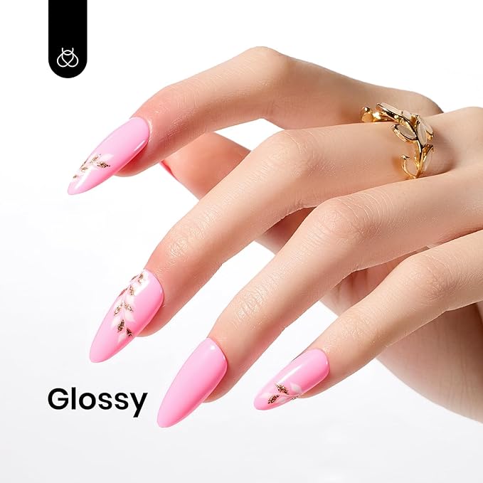 Beetles Pink Gel Nail Polish - Flamingo Feather Light Pink Gel Polish, Soak Off UV LED Nail Lamp Nail Art Manicure Salon DIY Home Gift for Women 15ml