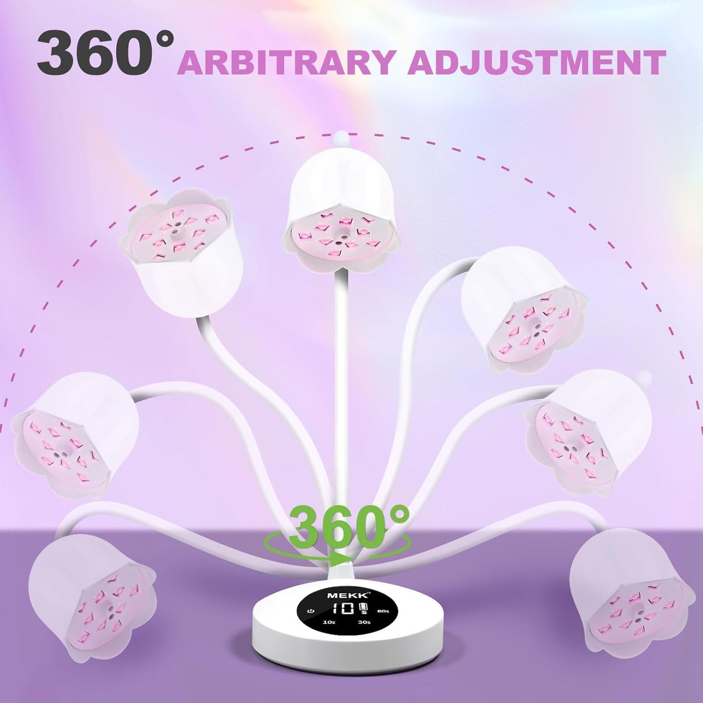 MEKK Gooseneck UV Nail Lamp Cordless Mini UV Light for Gel Nails with Auto Sensor,Professional Flash Cure Lamp 30W Single Nails Light with Three Timers (10s/30s/60s) Salon & Home DIY Use-White