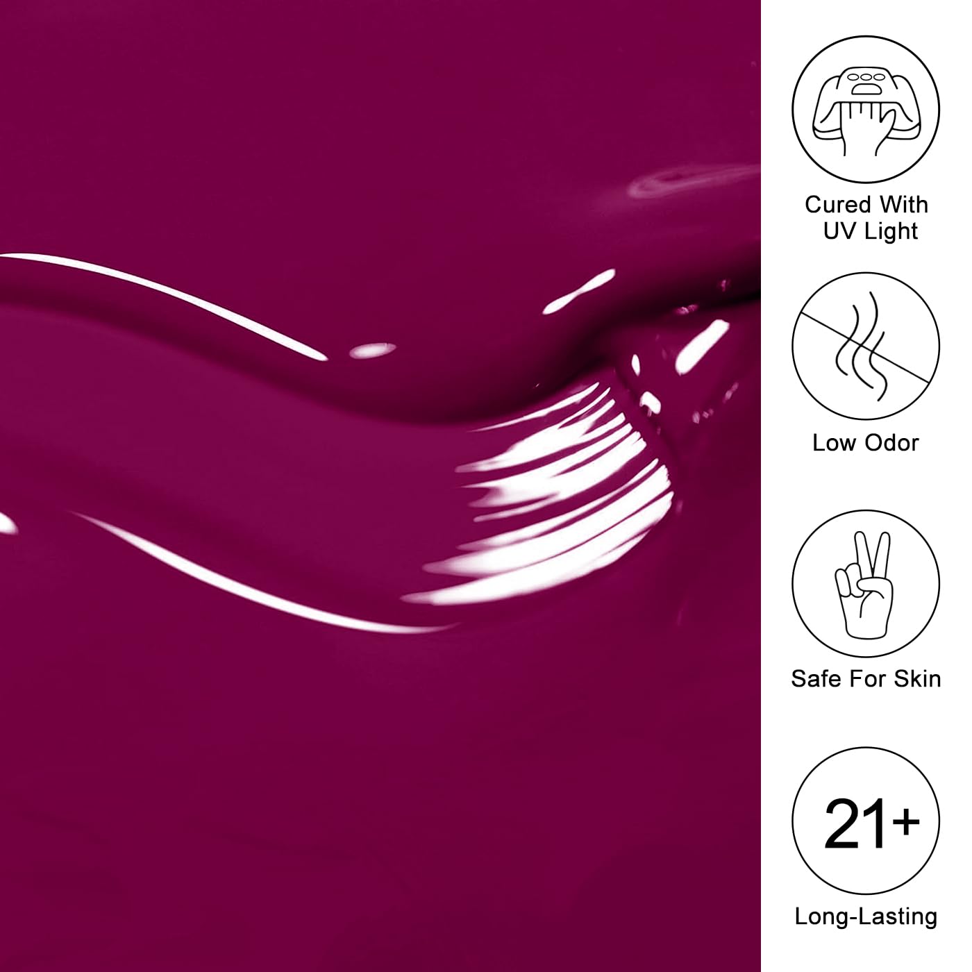 Imtiti Burgundy Gel Nail Polish, Burgundy Red Gel Polish Autumn Winter Soak Off UV LED High Gloss Art Manicure Salon DIY Design 10ML