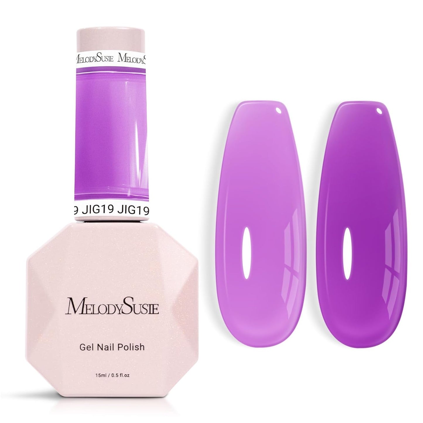 MelodySusie Purple Gel Nail Polish, 0.5Fl.oz Jeweliver Gel Polish Milky Dark Neon Color Purple Soak Off UV LED Light Cure Gift for Women Girls Nail Art Manicure DIY at Home JIG19