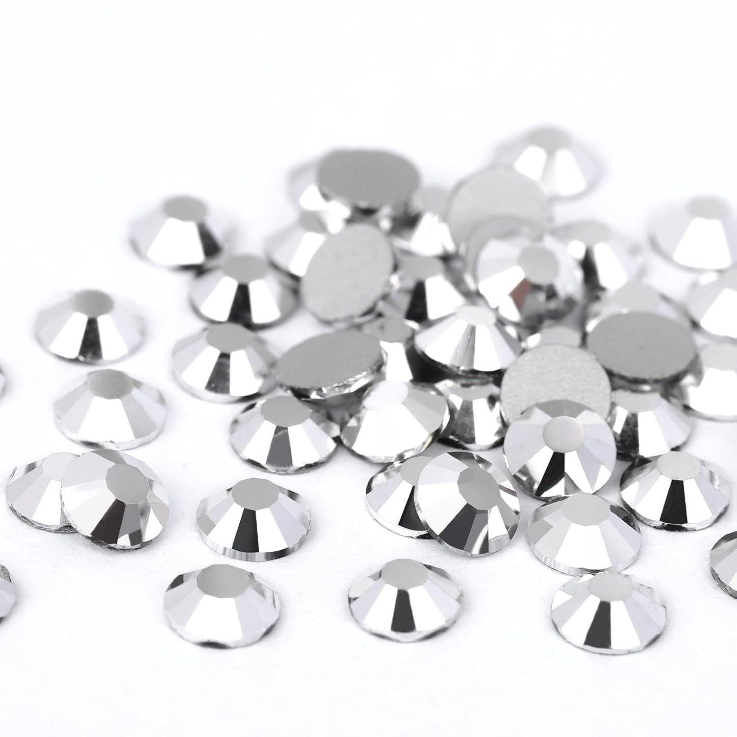 Novani Rhinestones 3000Pcs Flatback Crystal Round Loose Gemstones Glass Rhinestones for Crafts Makeup Nail Art Clothes Shoes DIY Decorations(SS10, 2.7-2.9mm,Sliver)