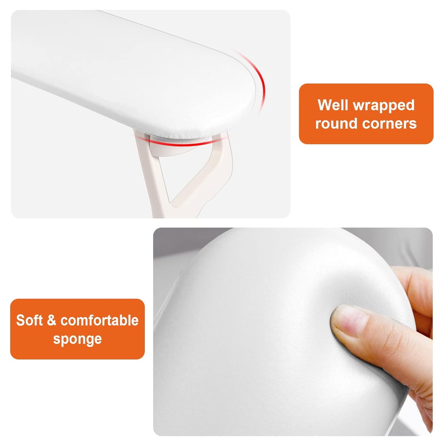 Diesisa Nail Arm Rest, Foldable PU Leather Nail Hand Rest For Manicure, with Soft Nail Mat for Table, Soft Hand Rest for Acrylic Nails/Nail Hand Pillow for Manicure Salon Use-white