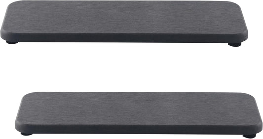 2 Pcs Water Absorbing Stone Trays, Kitchen/Bathroom Sink Soap Dish, Diatomite Tray Used for Hand Soap & Cosmetic Bottles in The Modern Home, 3.54" W x 9" L, Dark Gray