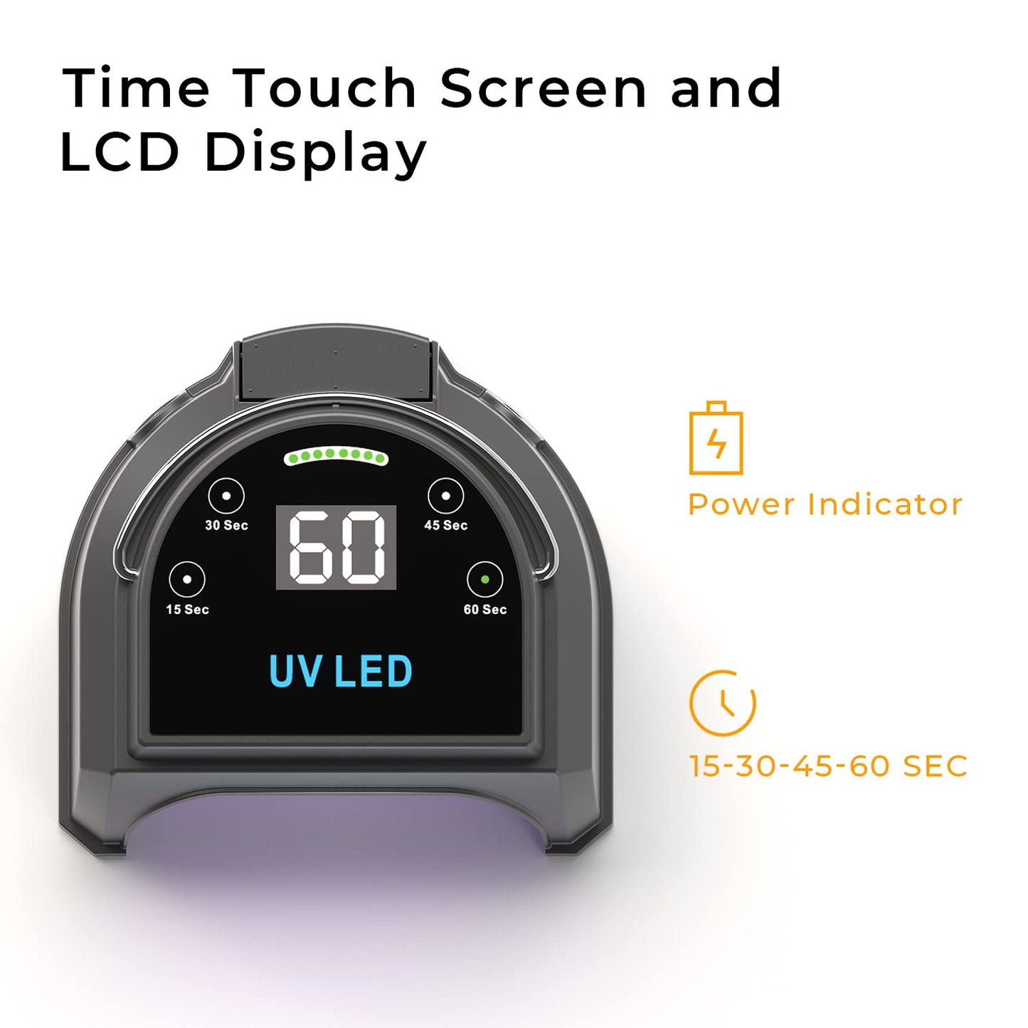 80W Professional Cordless UV LED Nail Lamp, UV Lights for Nails with 45 Beads and Rechargeable Battery, Portable LED Gel Nail Curing Dryer, Nail Polish Machine for Salon or Home, Black