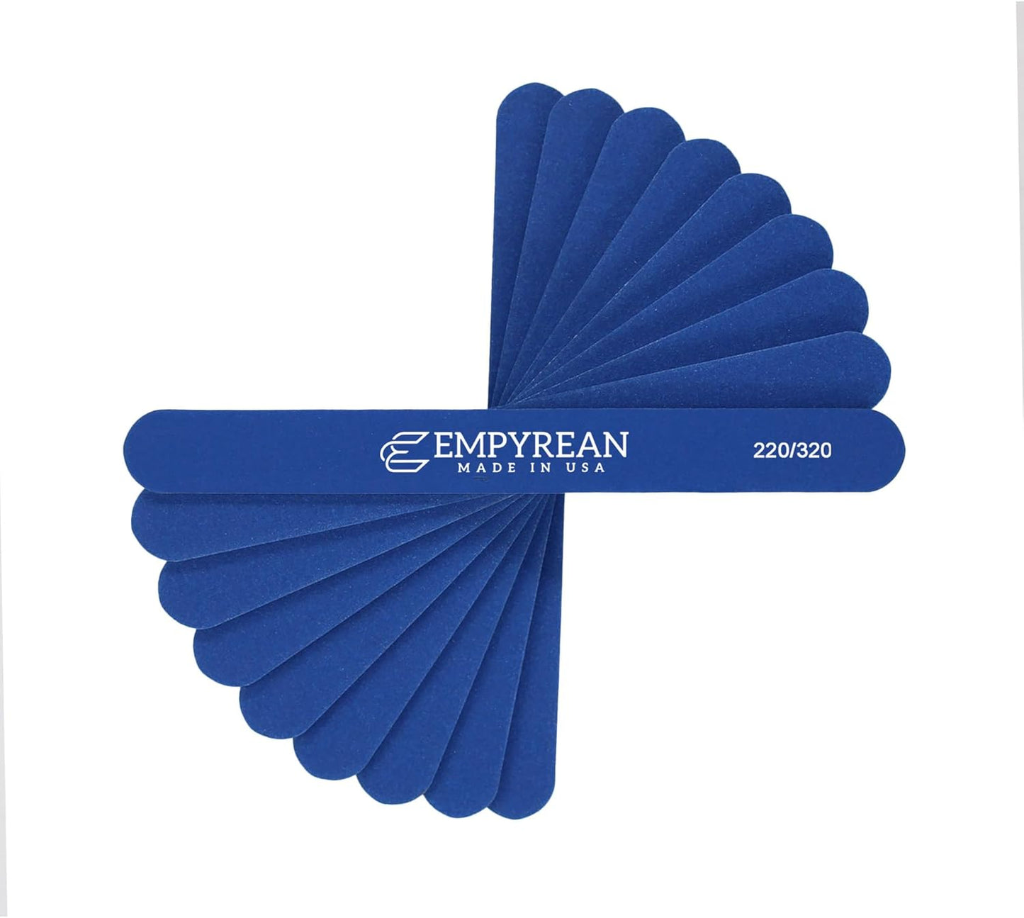Empyrean Premium Nail Files | Made in USA | Fine 220/320 Extra Fine | Professionals Choice | Disinfectable Washable Reusable | Dark Blue Nail File