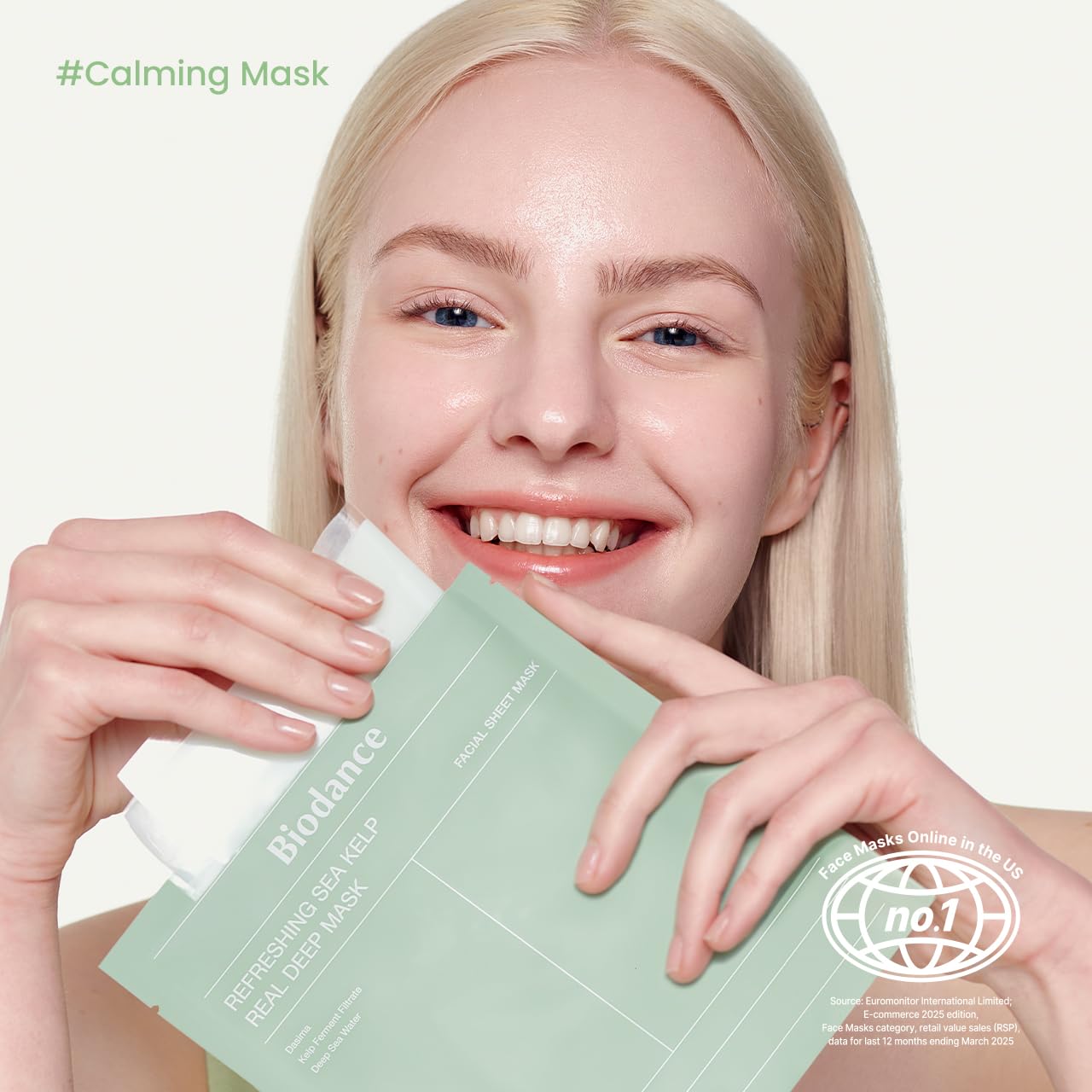 BIODANCE Refreshing Sea kelp Real Deep Mask, Overnight Hydrogel Mask, Calming, Oil & Sebum Control, Blemish Care, Korean Skincare, Stocking Stuffers for Teen Girls | 1.19oz(34g) x 4ea