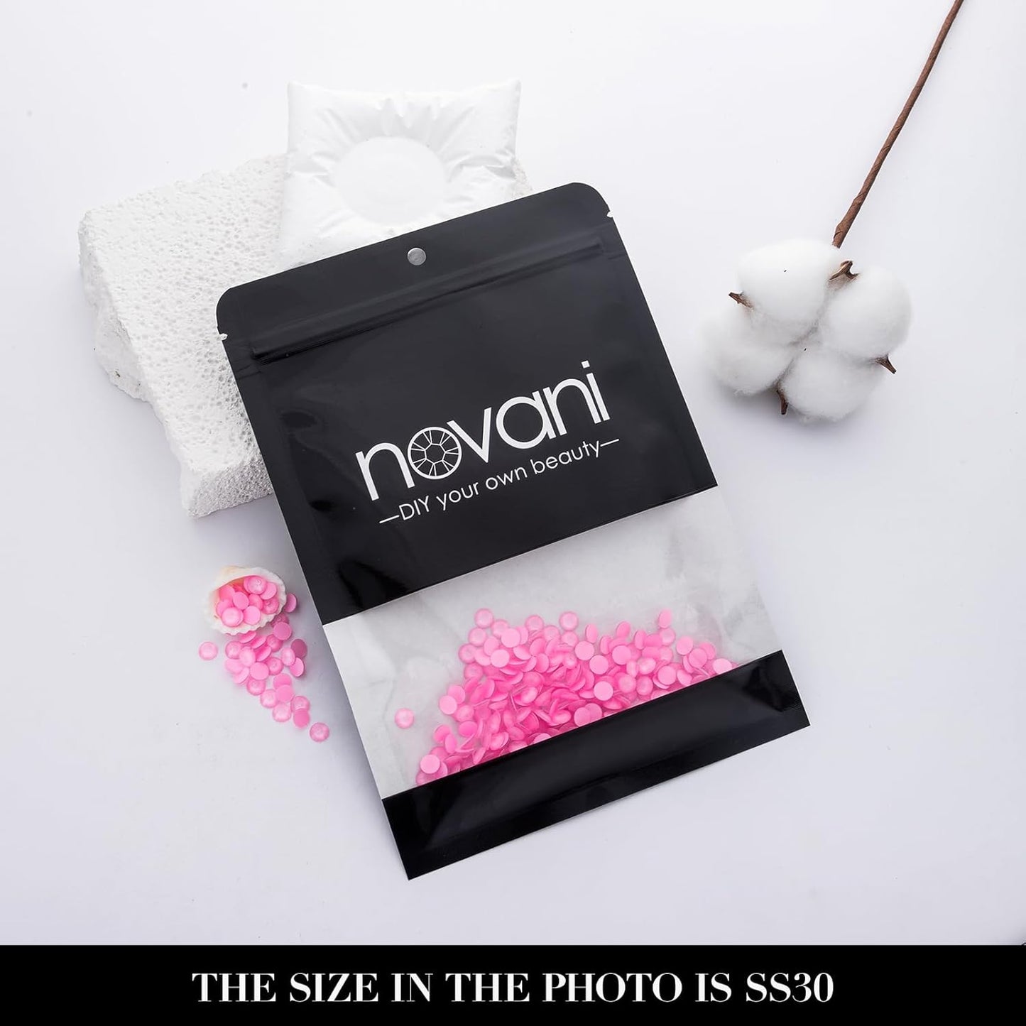 Novani 576 Pieces Flatback Rhinestones Glass Round Gems Mocha Rose Crystals for Nail Art DIY Crafts Clothes Shoes,SS30,6.4-6.6mm