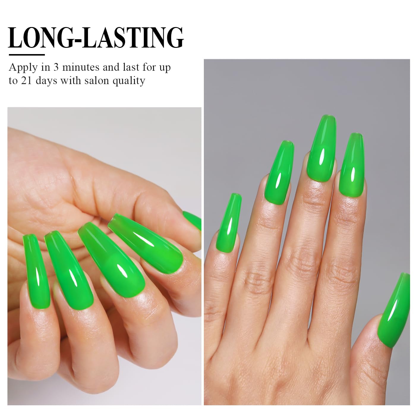 Imtiti Neon Gel Nail Polish, Neon Green Gel Polish High Gloss Soak Off UV LED Nail Gel Polish Spring Summer Art Manicure Salon DIY Design 10ML