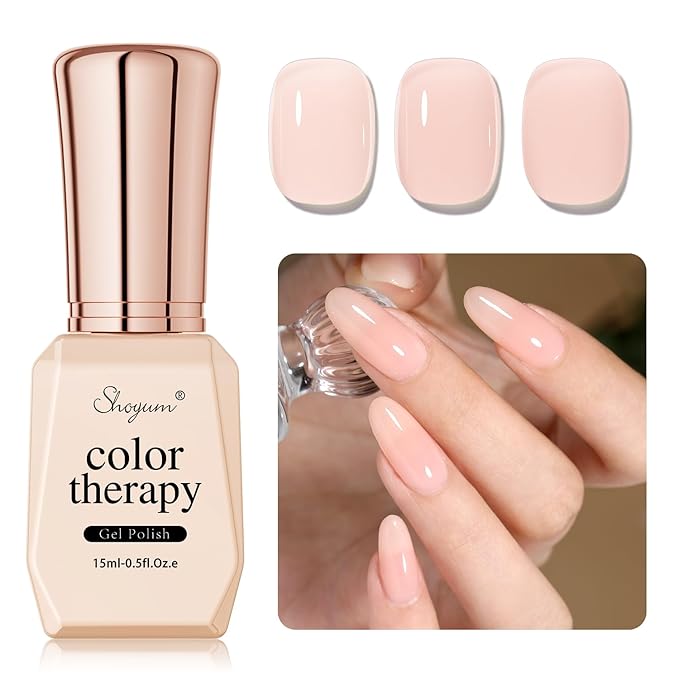 Milky Nude Rose Gel Nail Polish LED UV Gel Soak Off Clear Nude Pink French Manicure Jelly Nail Gel Polish Varnish Curing Requires 1pcs 15ml for Home Salon Nail Art DIY (XY37, SY05, XY56)