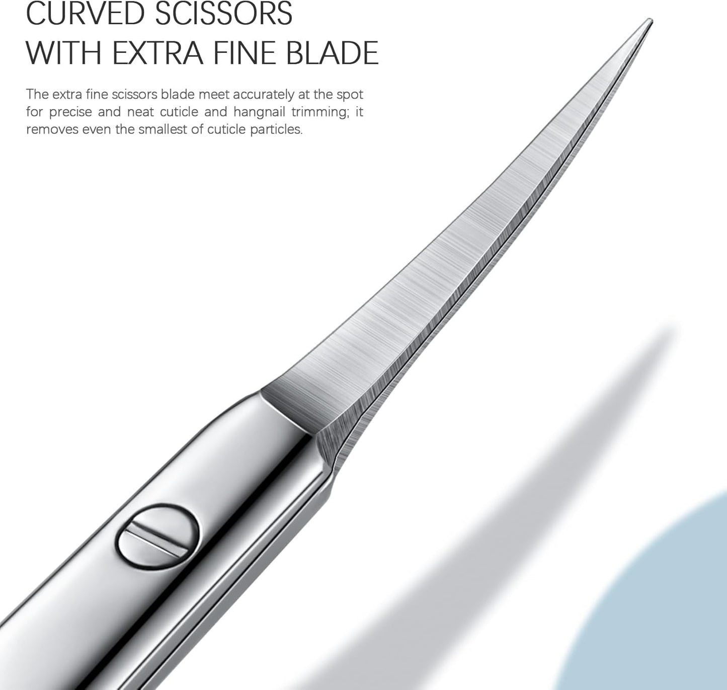 BEZOX Curved Cuticle Scissors – Precision Little Manicure Scissor Extra Fine Tip for Women, Sharp, Sleek, and Designed Finger Nails Scissor for Flawless Nail Care - Silver