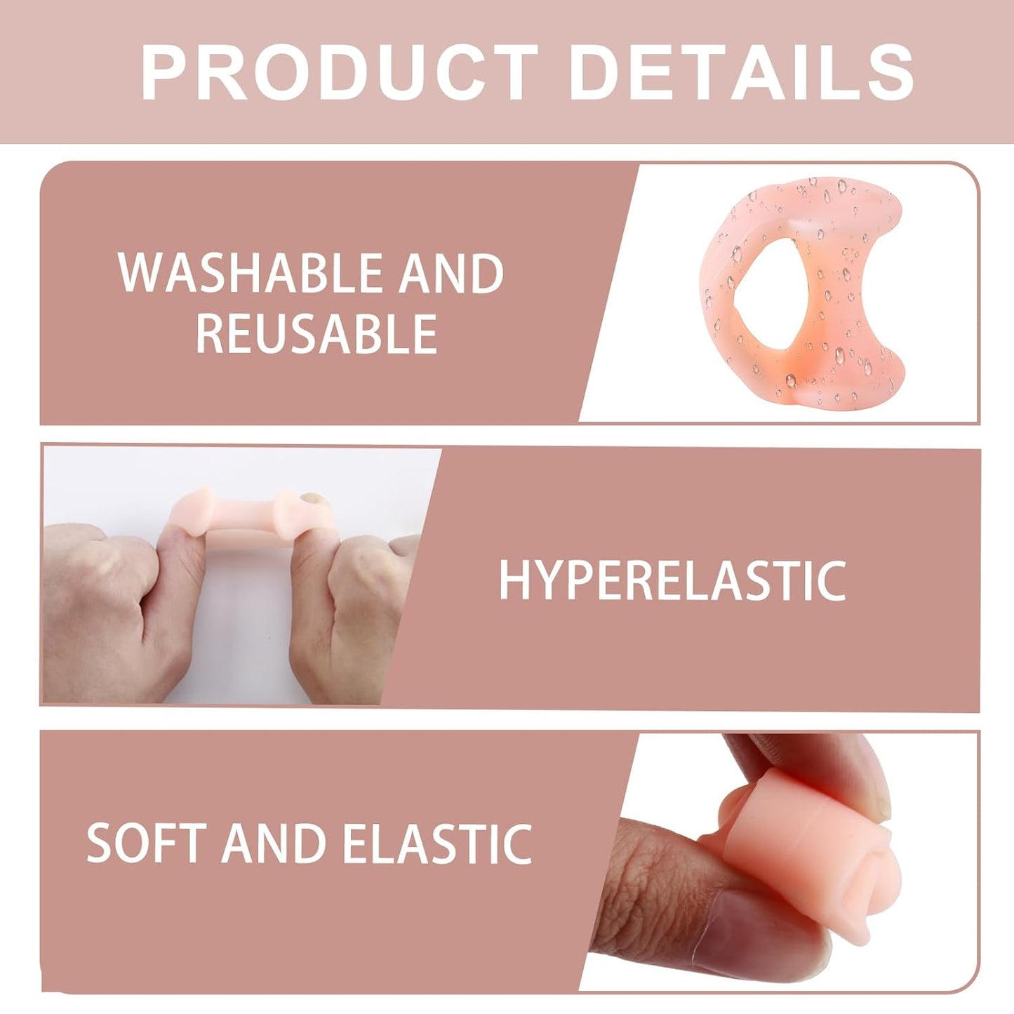10pcs Gel Toe Separator, Pinky Toe Spacers, Little Toe Cushions Straightener Bunion Corrector for Preventing Rubbing & Relieving Pressure, Pain Relief from Overlapping Toes (Flesh color)