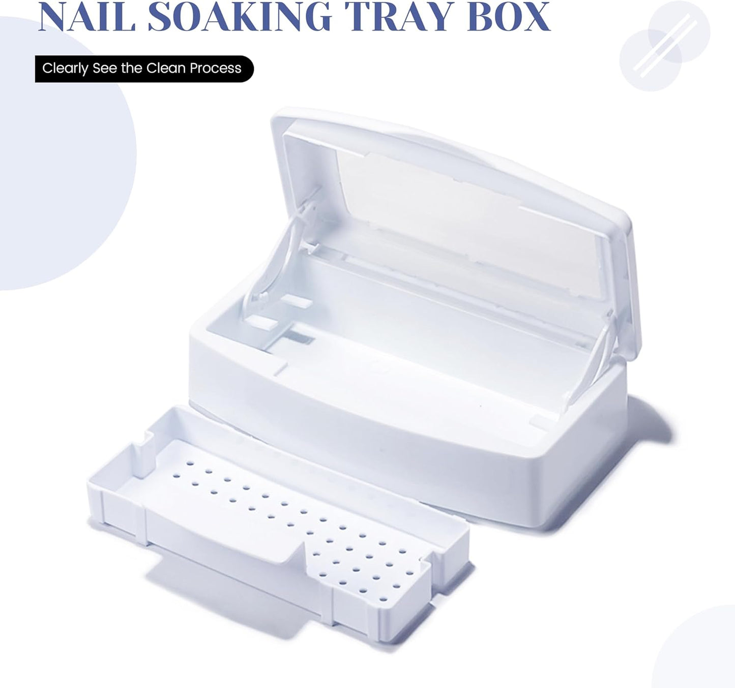 Nail Tool Sterilizers Plastic Nail Art Tray,Clean Box Storage Organizer for Nail,Tweezers, Cutter Manicure Equipment-Nail Art Tool (black)