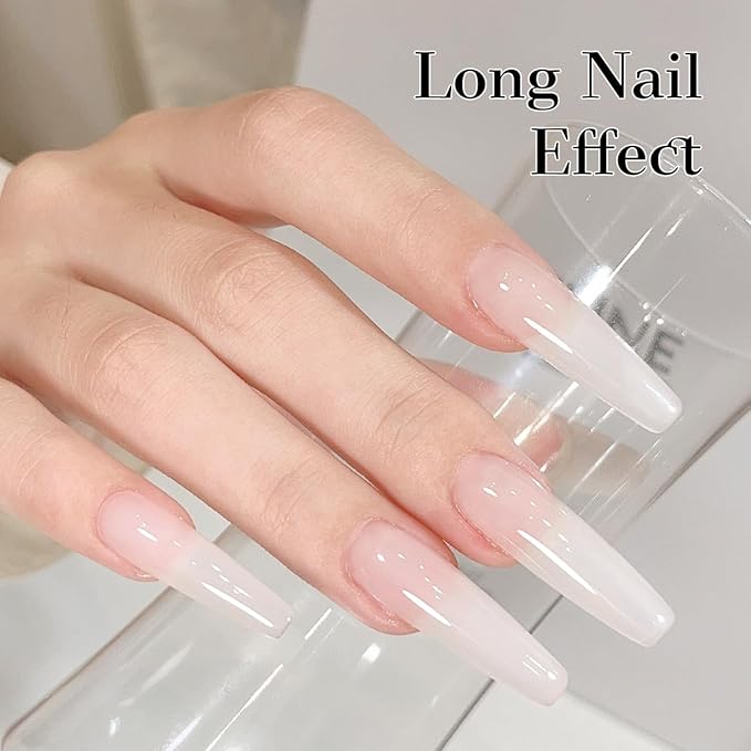 Sheer Milky White Gel Nail Polish,15ml Natural Jelly Nude Gel Polish Color Soak Off UV LED Nail Art Starter Manicure Salon DIY at Home X01