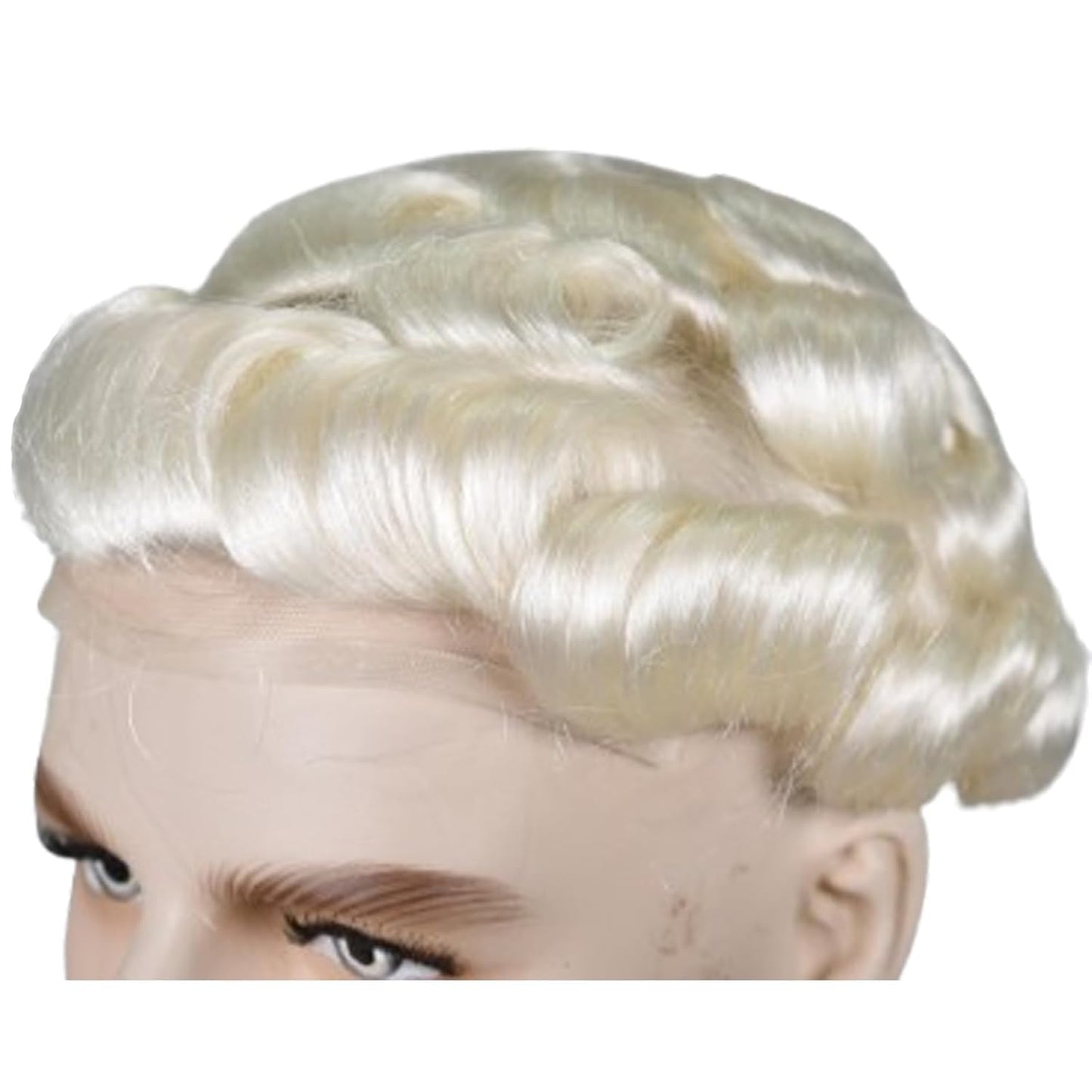 Human Hair Toupee for Men 10x8 Inch,European Human Hair Lace Front Natural Hairline Hair Pieces with 0.06mm Thin Skin PU V-looped Men's Hair Replacement System (#60R White color,100% human hair)