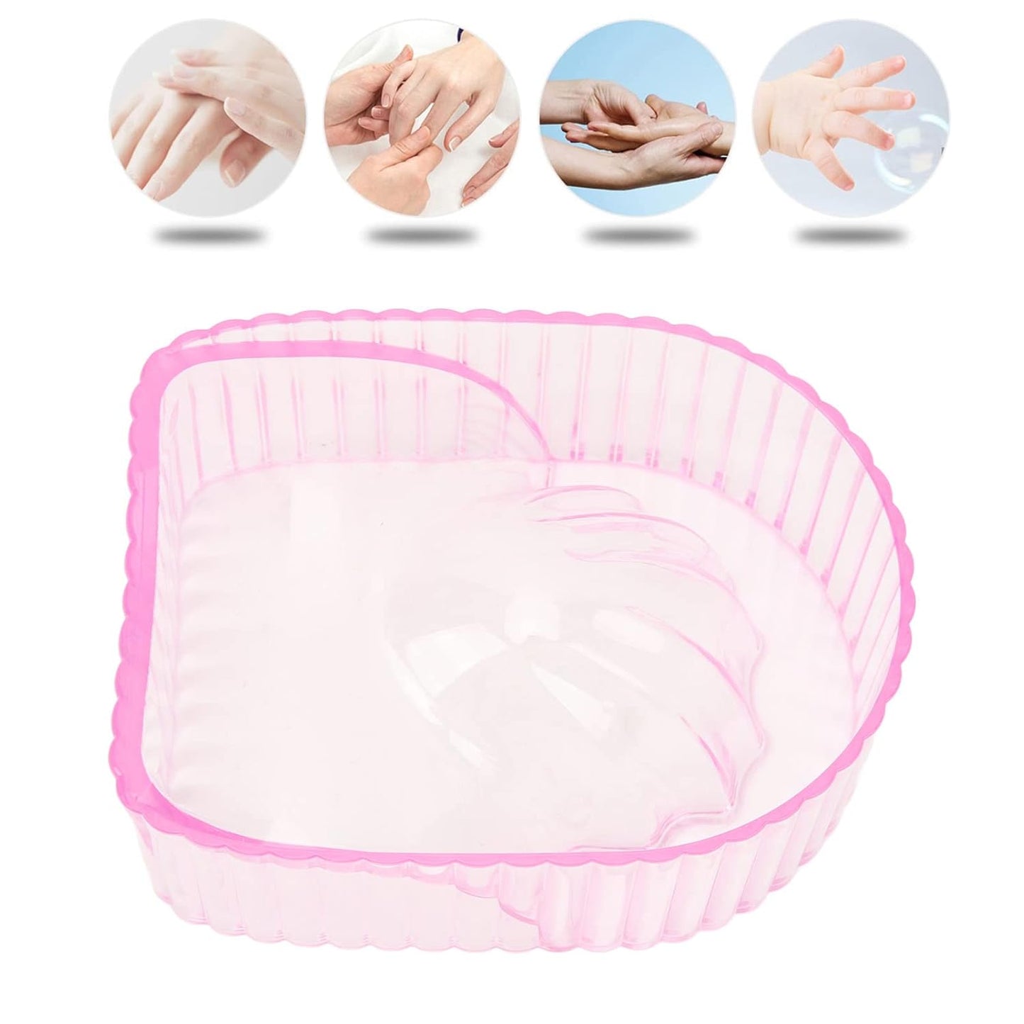 Dioche Nail Soak Bowl, Nail Art Wash Soaker, Acrylic Soften Dead Skin Clean Nail Manicure Wash Soaker Tray for Beauty Salon (Transparent)