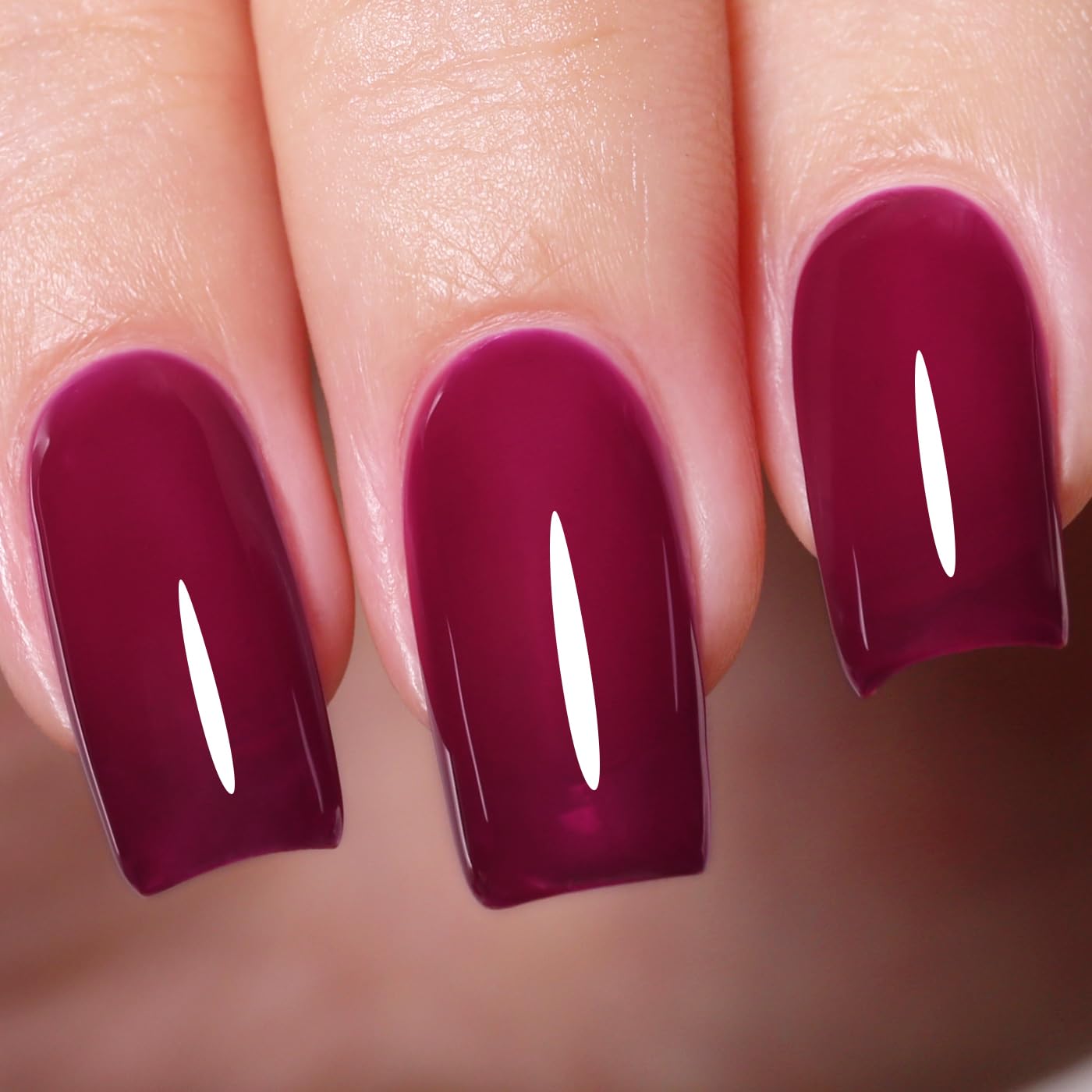Imtiti Jelly Gel Nail Polish, Purple Red Sheer Jelly Nail Gel Polish Autumn Winter Translucent Art Manicure Soak Off UV LED Salon DIY Design 10ML