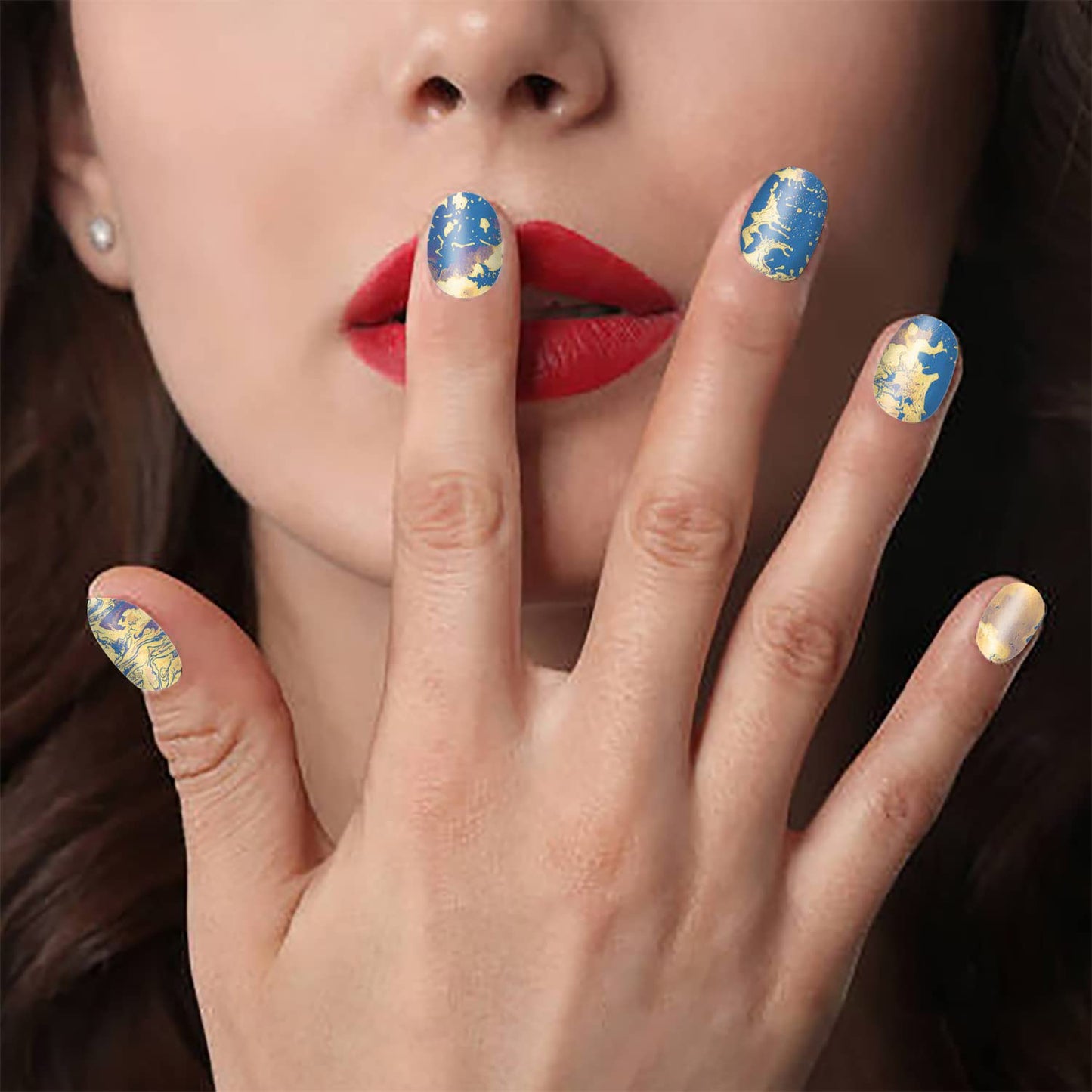 WOKOTO 20 Sheets Marble Design Nail Polish Strips Full Nail Wraps for Nail Art Decals Easy Apply Gradient Nail Stickers Self Ashesive Nail Polish Wraps Nail Color Strips for Nails Women Girls Kids