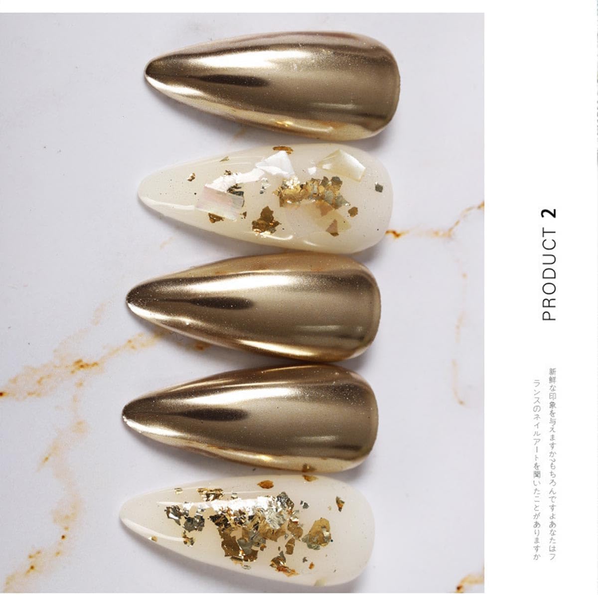 Rose Gold Nail Chrome Powders, 6 Colors Gold Chrome Powder for Nails Metallic Mirror Nail Powders Nail Art Decorations