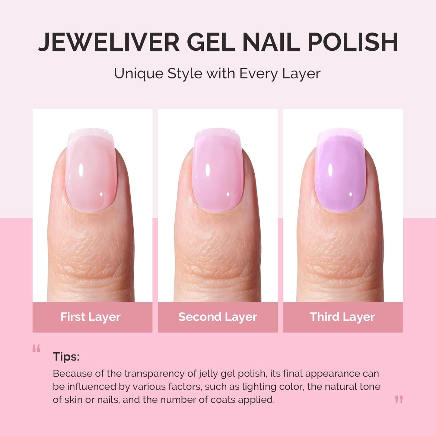 MelodySusie Purple Gel Nail Polish, 0.5Fl Oz Jeweliver Gel Polish Milky Lavender Pastel Cream Color Soak Off UV LED Light Cure Manicure Nail Art DIY at Home JP39