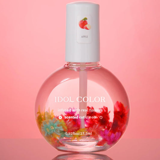 Flowery Scented Cuticle Oil, Infused with Real Flowers, Cuticle Revitalize Oil, Nail Oils For Growth And Strength, Cuticle Remover - Nail Strengthener - Cuticle Softener (0.92 fl.oz, APPLE)