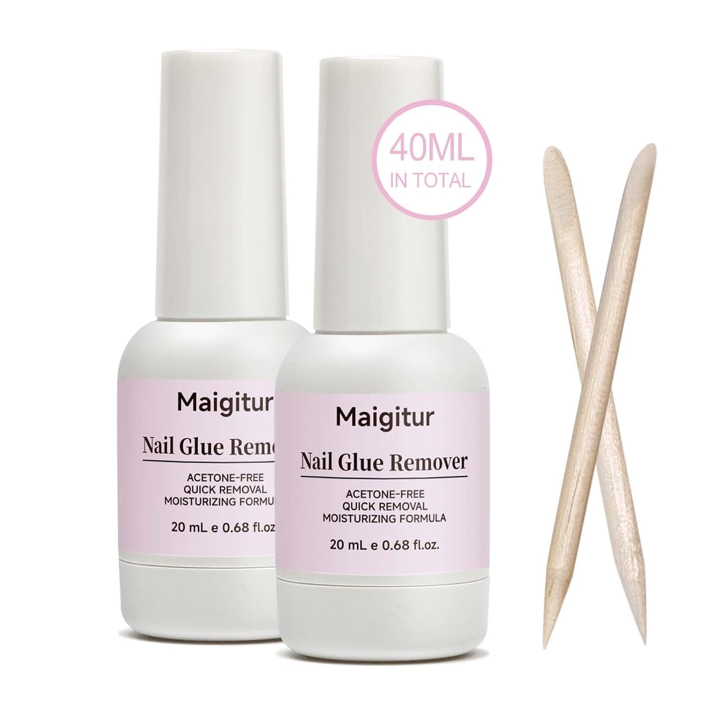 40ML Nail Glue Remover for Press On Nails - False Nails Tips - Acrylic nails Press On Nail Remover Easy Removal Debonder for Glue on Nail Tips,Non-Acetone Nail Polish Remover