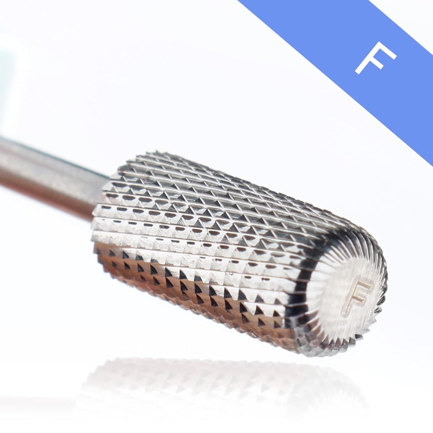 QUNZHAO Nail Drill Bits Dust proof bit Tungsten Steel Fast remove Acrylic or Hard Gel 3/32" Shank - Manicure, Nail Art, Drill Machine (Fine-F, Silver)