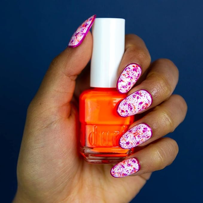 duri Nail Polish, 726 South Beach Fun, Bright Orange, Full Coverage, Glossy Finish, Fast Drying Manicure, Lasting, 0.45 Fl Oz