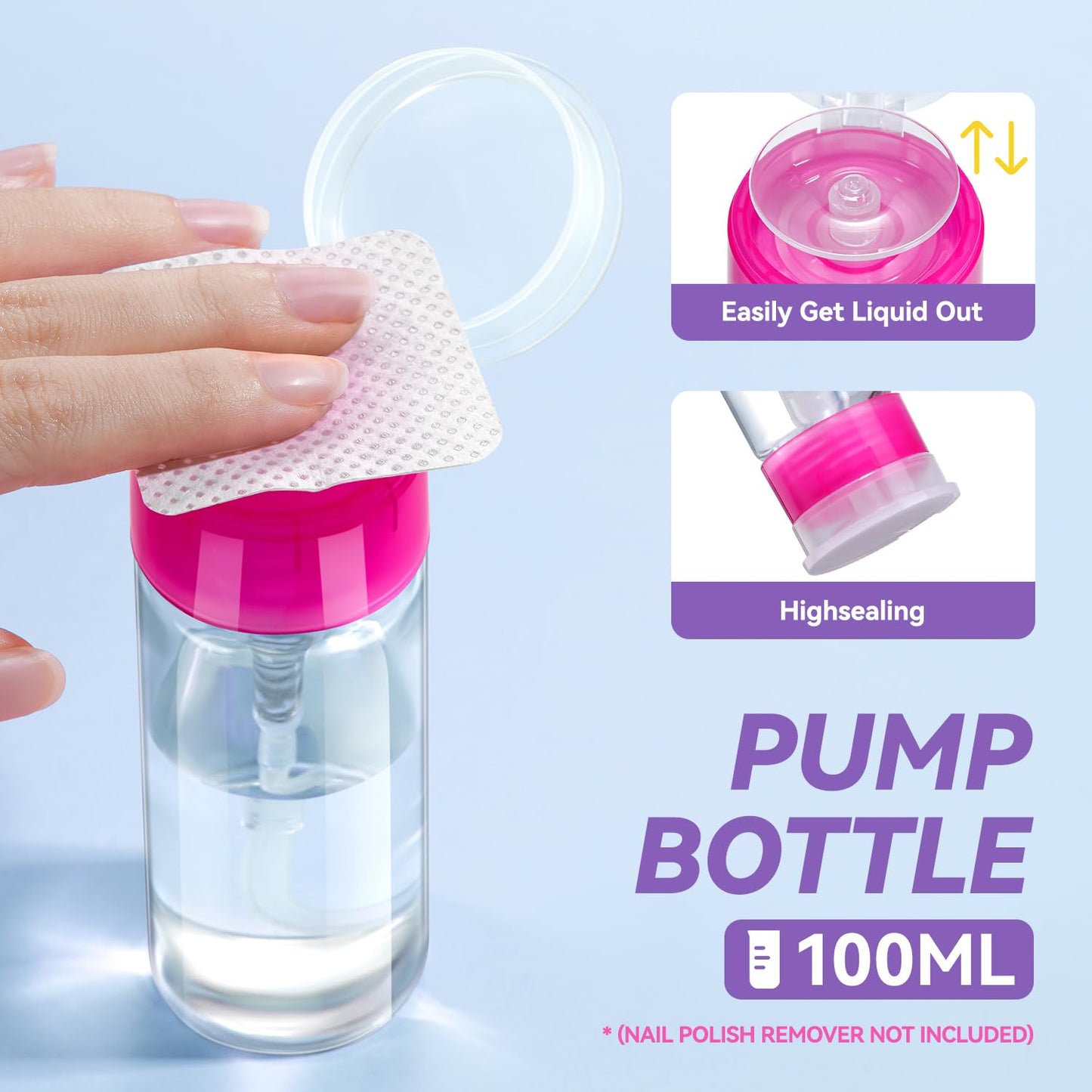 TsMADDTs Nail Polish Gel Remover Tools Kit with Lint Free Wipes, Nail Clips, 100ml Nail Polish Remover Bottle, Cuticle Pusher/Peeler, File, Buffer Block