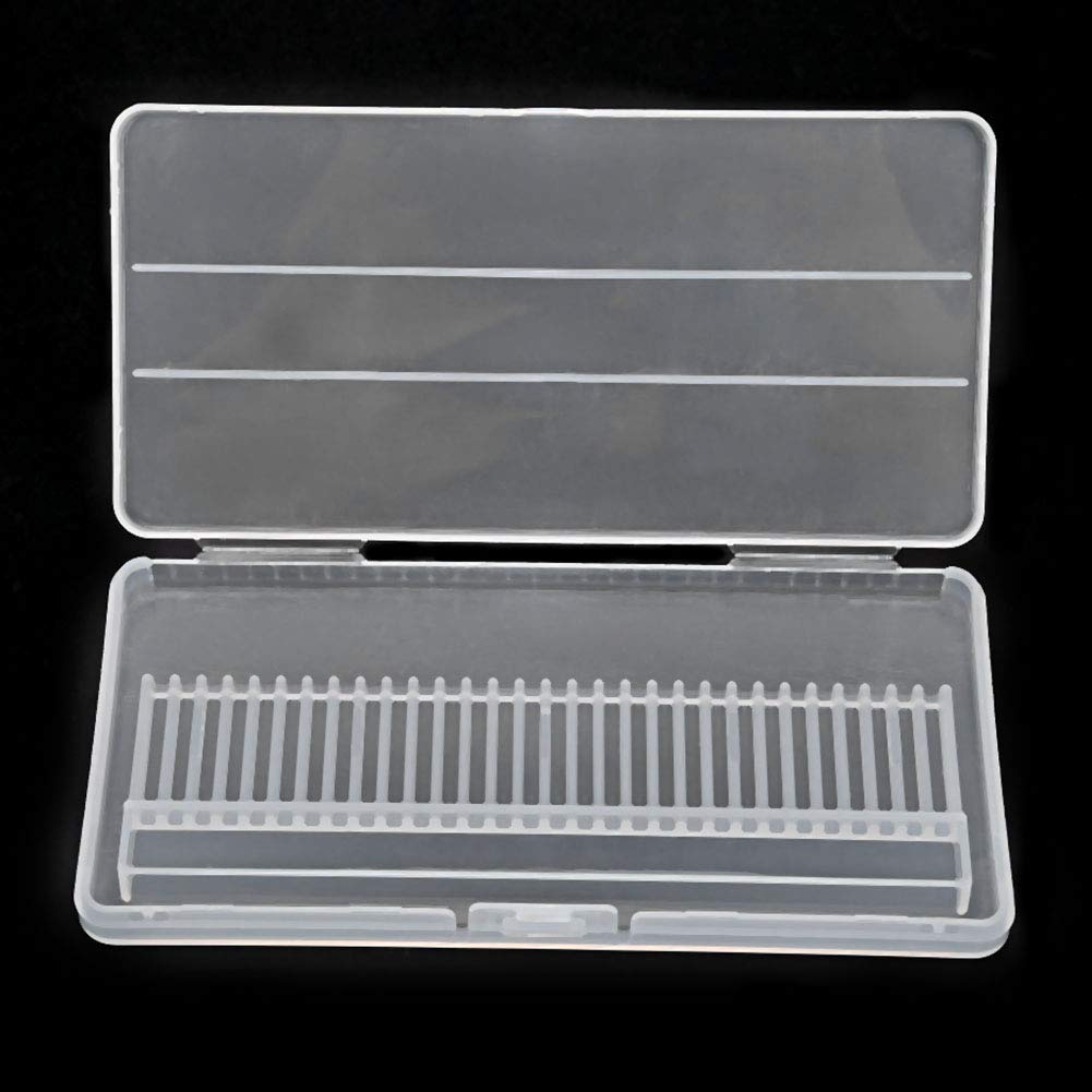ZJchao Nail Drill Bits Container, 30 Holes Empty Nail Grinding Organizer Case Nail Art Polishing Storage Box Manicure Drill Bits Container Holder Display Case Manicure Tool for Home Nail Salon Use