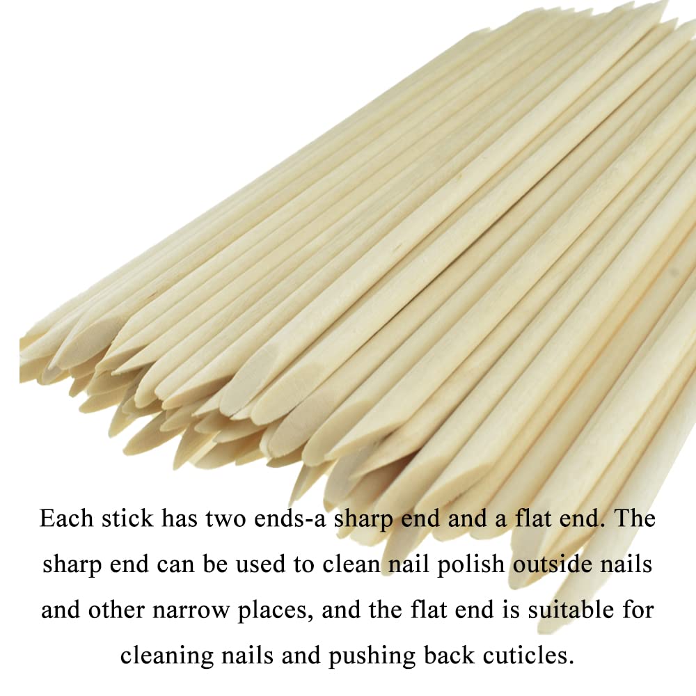 HAHIYO 6inches 70PCs Orange Wood Stick for Nail Wooden Nail Cuticle Pusher Stick Double Sided Cuticle Remover Manicure Pedicure Pusher Stick Wood Cuticle Stick for Nail Manicure Tool Nail Cleaning