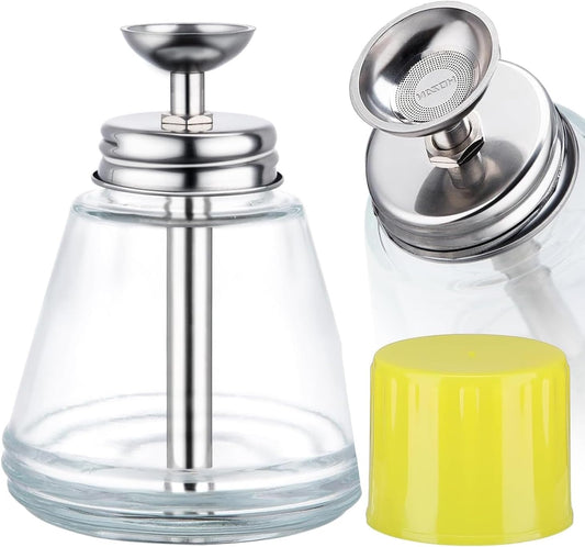 5 Oz/ 150ml Glass Push Down Pump Dispenser Bottle With Cap Push Down Glass Empty Pump Dispenser for Alcohol Makeup Clear Refillable Bottle Hand Pumping Press Container