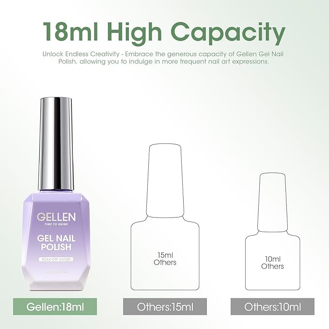GELLEN Green Gel Polish, No Chip Sage Green Gel Polish for U V Light Soak Off LED Light U V Gel Nail Polish for Gift, Color No.67