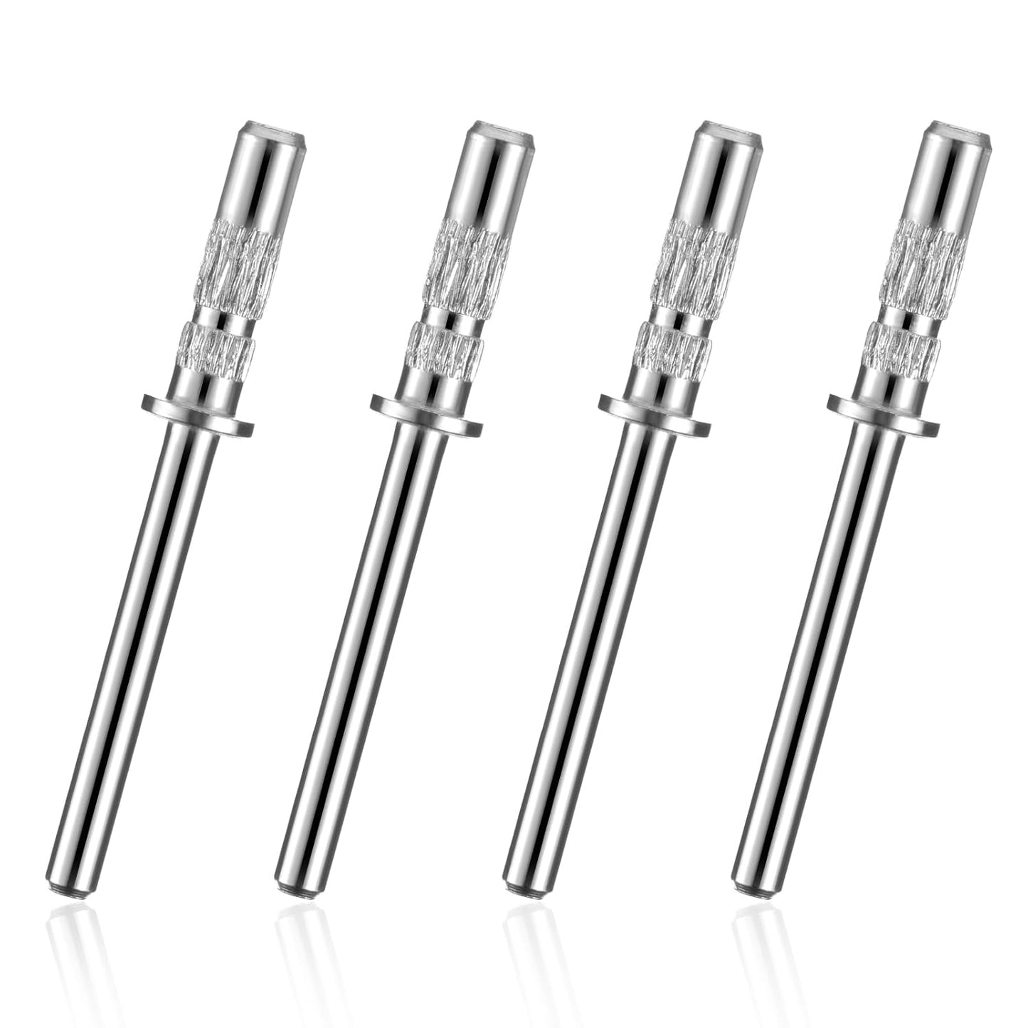 4Pcs Small Mandrel Nail Bit 3mm Mini Mandrel for Nail Sanding Bands,Stainless Steel Small Sanding Band Nail Drill Bit for Electric Drill File Machine Manicure Accessory