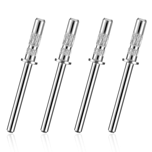 4Pcs Small Mandrel Nail Bit 3mm Mini Mandrel for Nail Sanding Bands,Stainless Steel Small Sanding Band Nail Drill Bit for Electric Drill File Machine Manicure Accessory