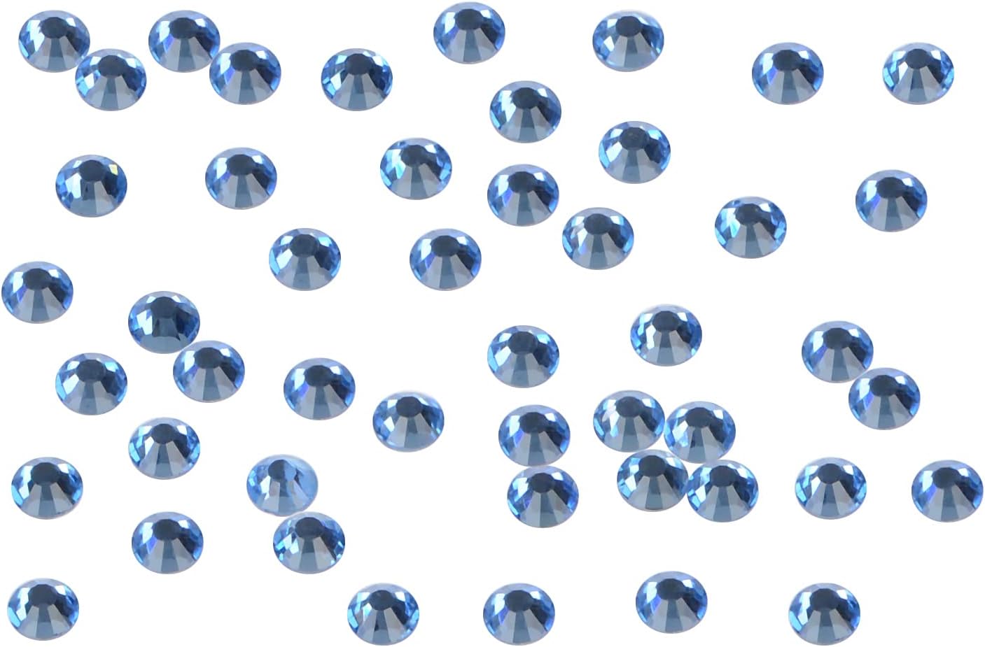 288PCS Art Nail Rhinestones Non Hotfix Glue Fix Round Crystals Glass Flatback for DIY Jewelry Making with one Picking Pen (ss30 288pcs, Lt. Sapphire)